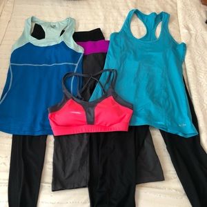 6PC C9 Workout Clothes Set: Bras, Tops, Leggings